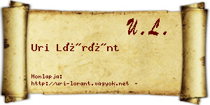 Uri Lóránt névjegykártya