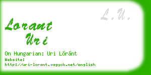 lorant uri business card